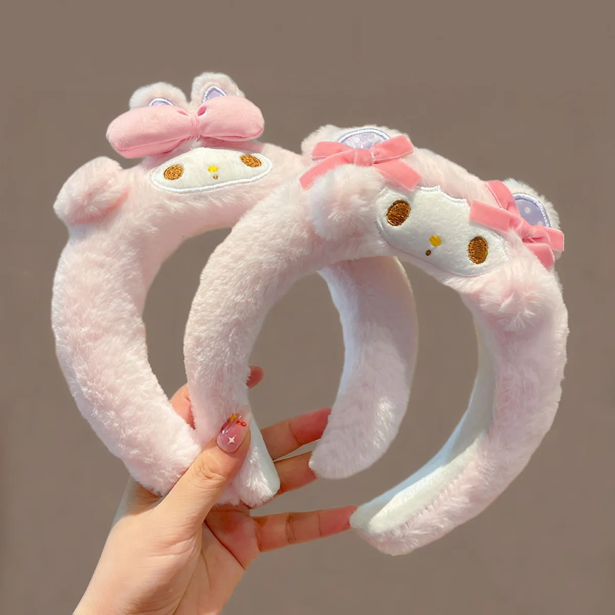 Sanrio My Melody Plush Spa Headband – Soft Non-Slip Face Wash Headband for Women, Kawaii Skincare Hair Accessory, Premium Cute Hair Band for Makeup & Daily Wear